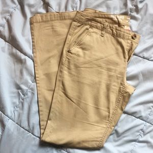 Khaki Slim Bootcut Pants